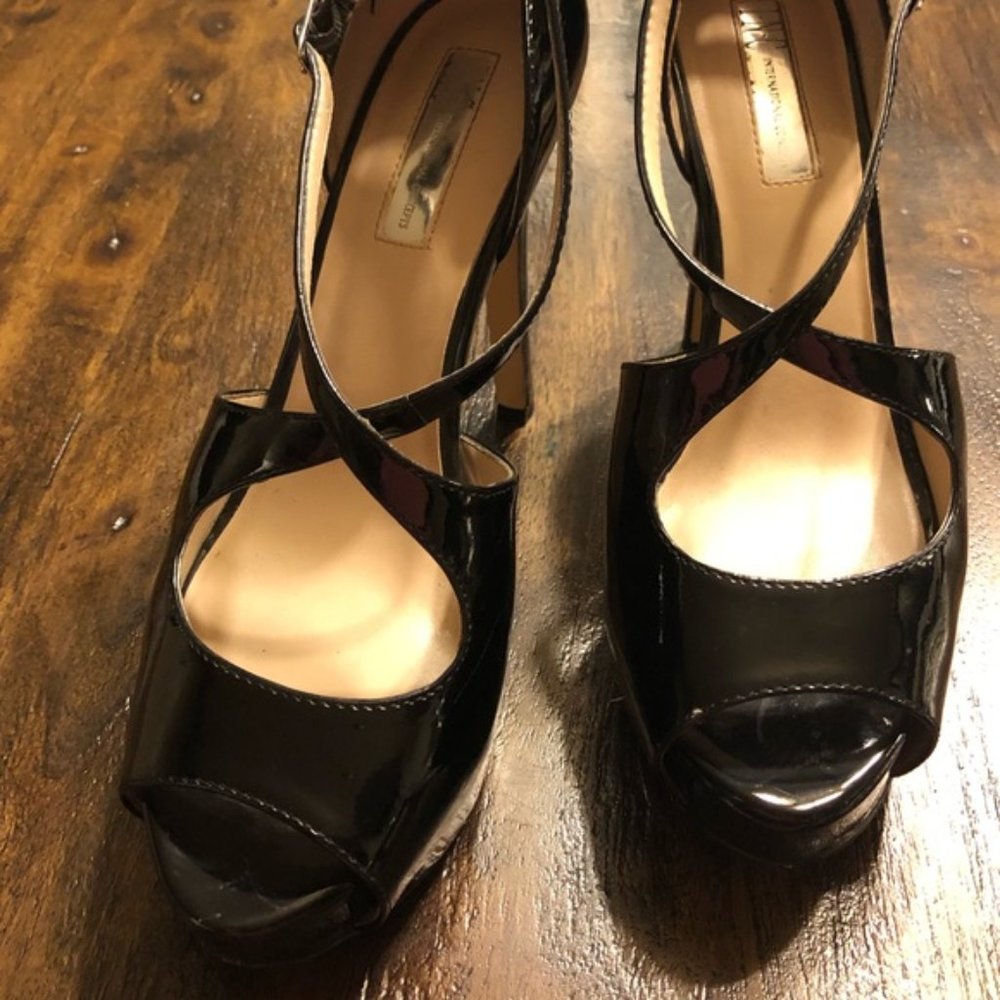 I.N.C. Patent Black Strappy Pump Stillettos  - Size 8 - NWT in Box